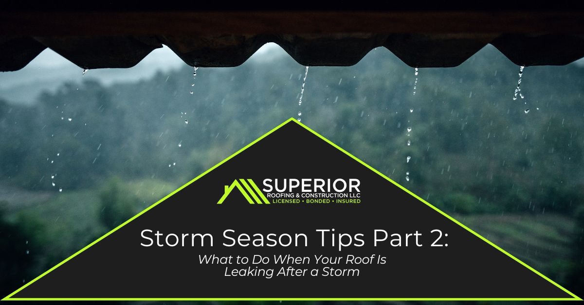 Storm Season Tips Part 2: What to Do When Your Roof Is Leaking After a Storm